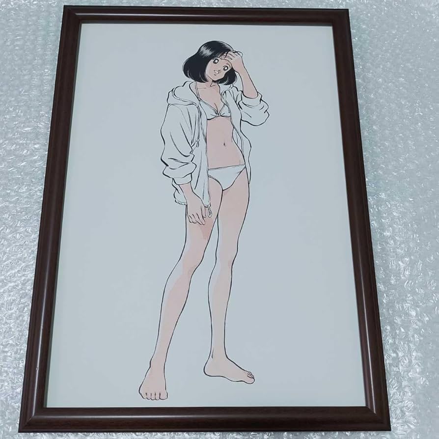 H2 あだち充　水着 Yahoo!オークション - H2 複製原画 額装品 B4サイズ あだち充